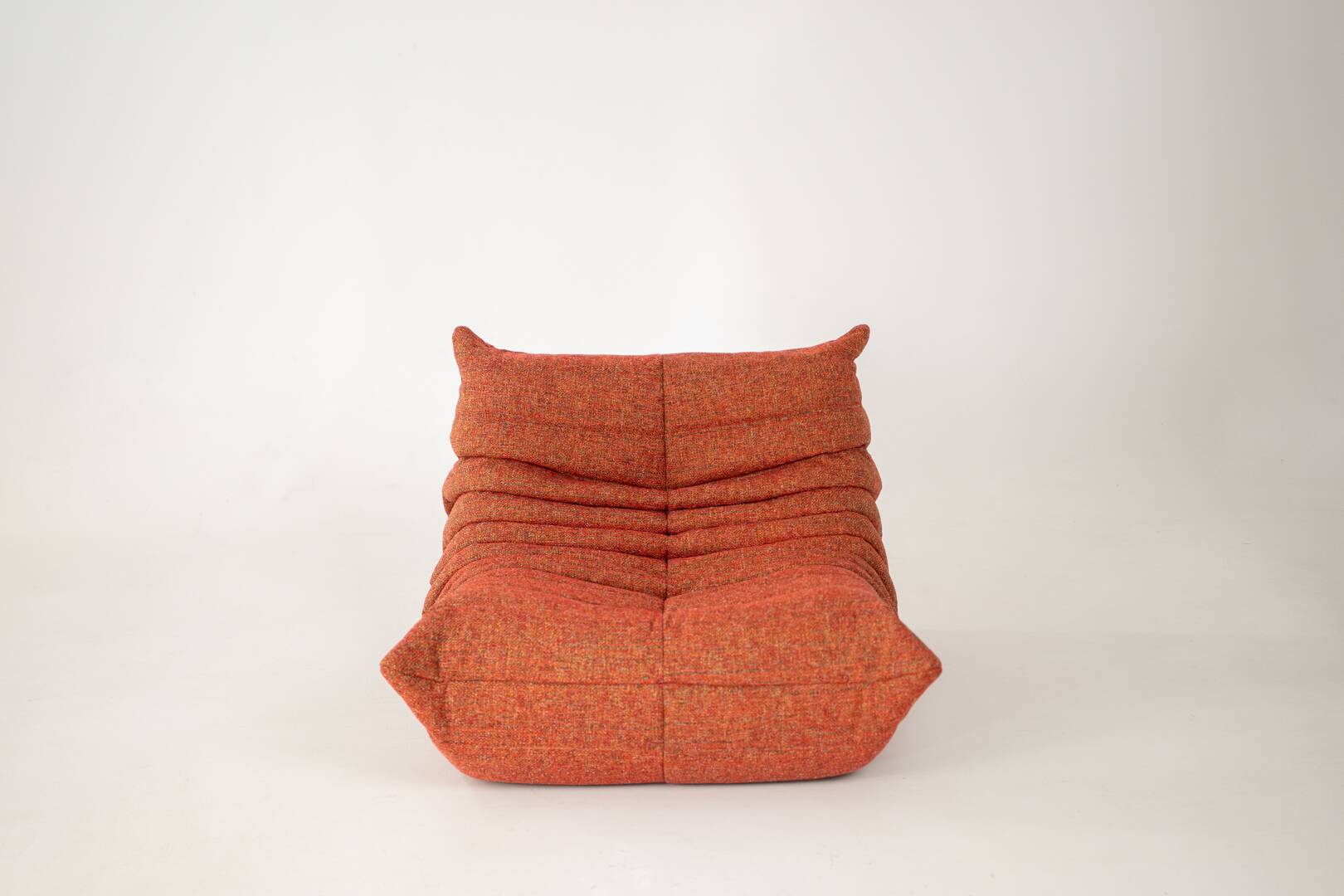 Togo set of armchair and pouf in crimson tweed