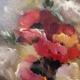 Small oil on canvas bouquet of flowers