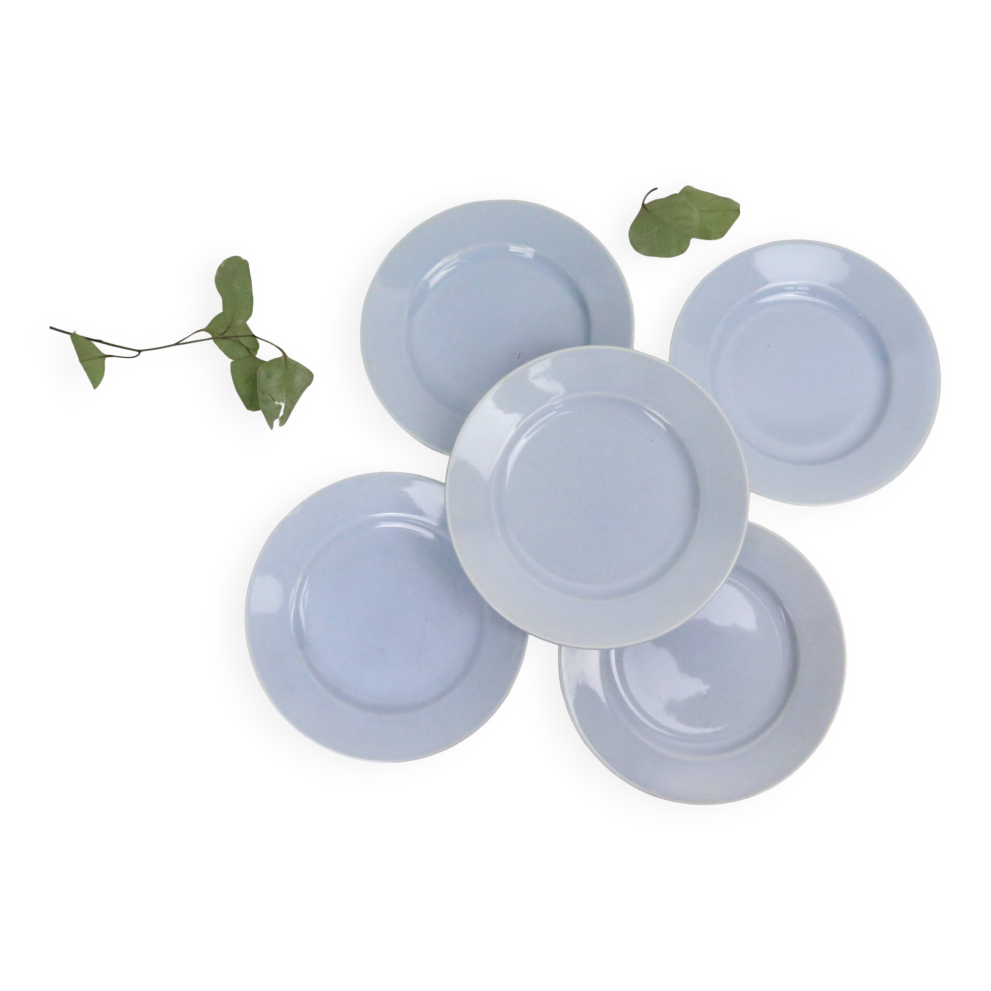 Dessert plates x5, baby blue, madeleines in Luxembourg