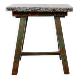 Industrial Console/table bluestone top and green weathered wood