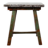 Industrial Console/table bluestone top and green weathered wood