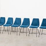 Augusto Bozzi Set of 6 Aster Dining Chairs for Saporiti Italy 1950s