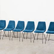 Augusto Bozzi Set of 6 Aster Dining Chairs for Saporiti Italy 1950s