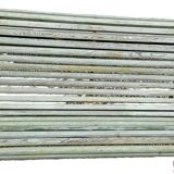 Antique Garden Bench with Wooden Slats and Iron Legs