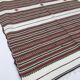 Vintage Handmade Weaved Brown Striped Algerian Rug 1980s Throw Cotton