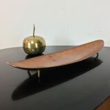 Scandinavian brass cup, shuttle shape, 60s