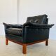 Vintage Danish mid-century black leather armchair – 1970s