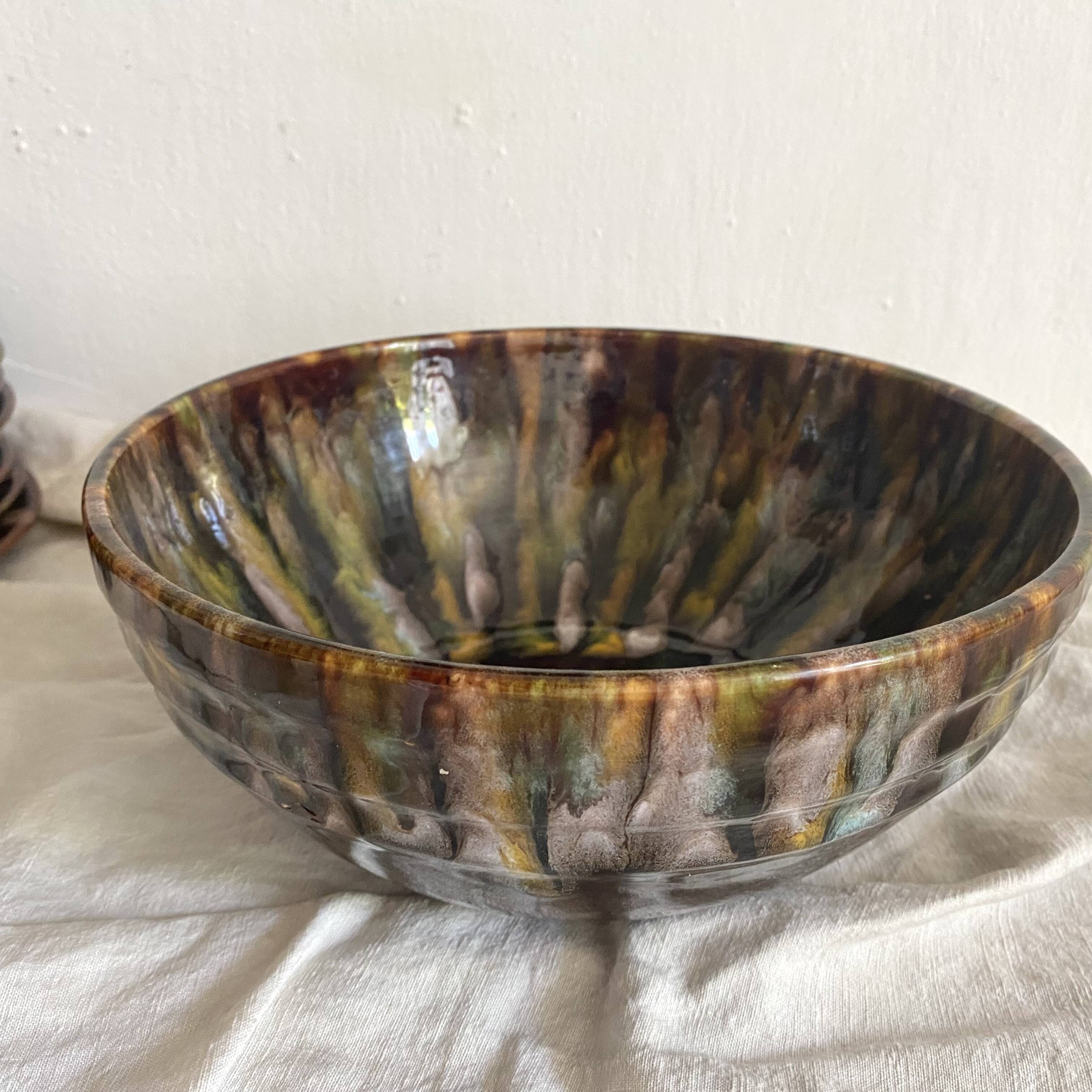 Vintage salad bowl from the Saint Jean de Bretagne earthenware factory