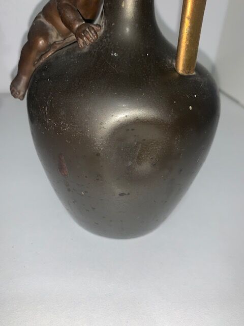 Pair of bronze pitcher vases