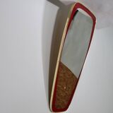 Miroir mural design années 1950 à forme libre avec bordure dorée