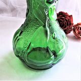 Large green glass vase from vintage Empoli Italy