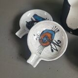 Ensemble de cendriers individuels vintage en céramique