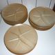 Pair of CNP Village stoneware fondue-raclette plates