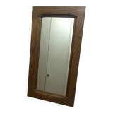 miroir mural rectangulaire encadrement bois brun rustique classique