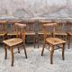 Series of 8 chairs bistro wood curve