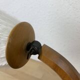 Pair of art deco lamps in curved wood and wool