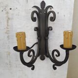 Pair of wrought iron wall light