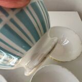 Set of 5 small striped bowls by Digoin France