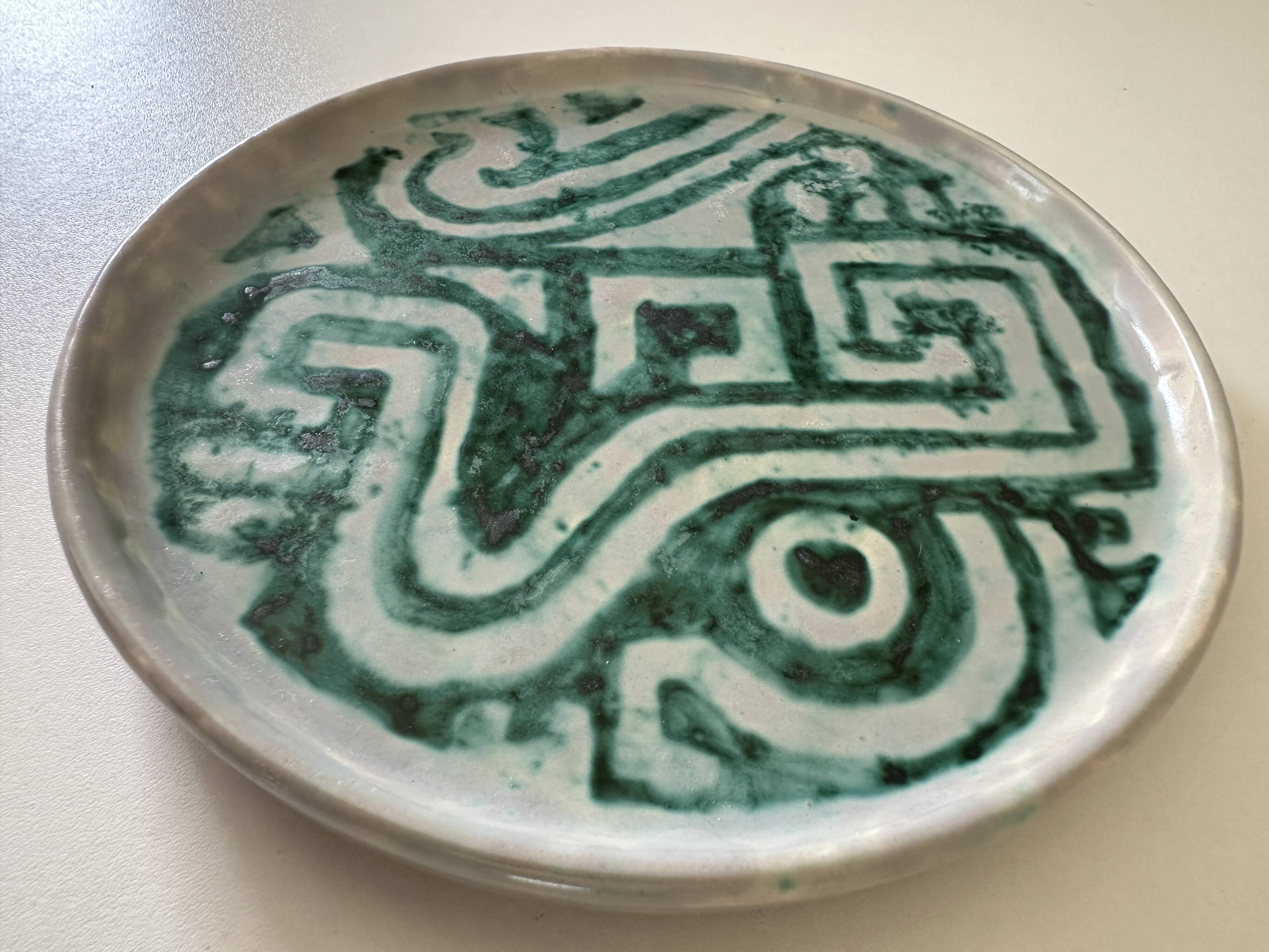 Vintage ceramic plate, 60s design