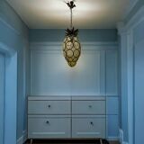 Wrought Iron Murano Glass Light Pendant 1950’s