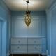 Wrought Iron Murano Glass Light Pendant 1950’s