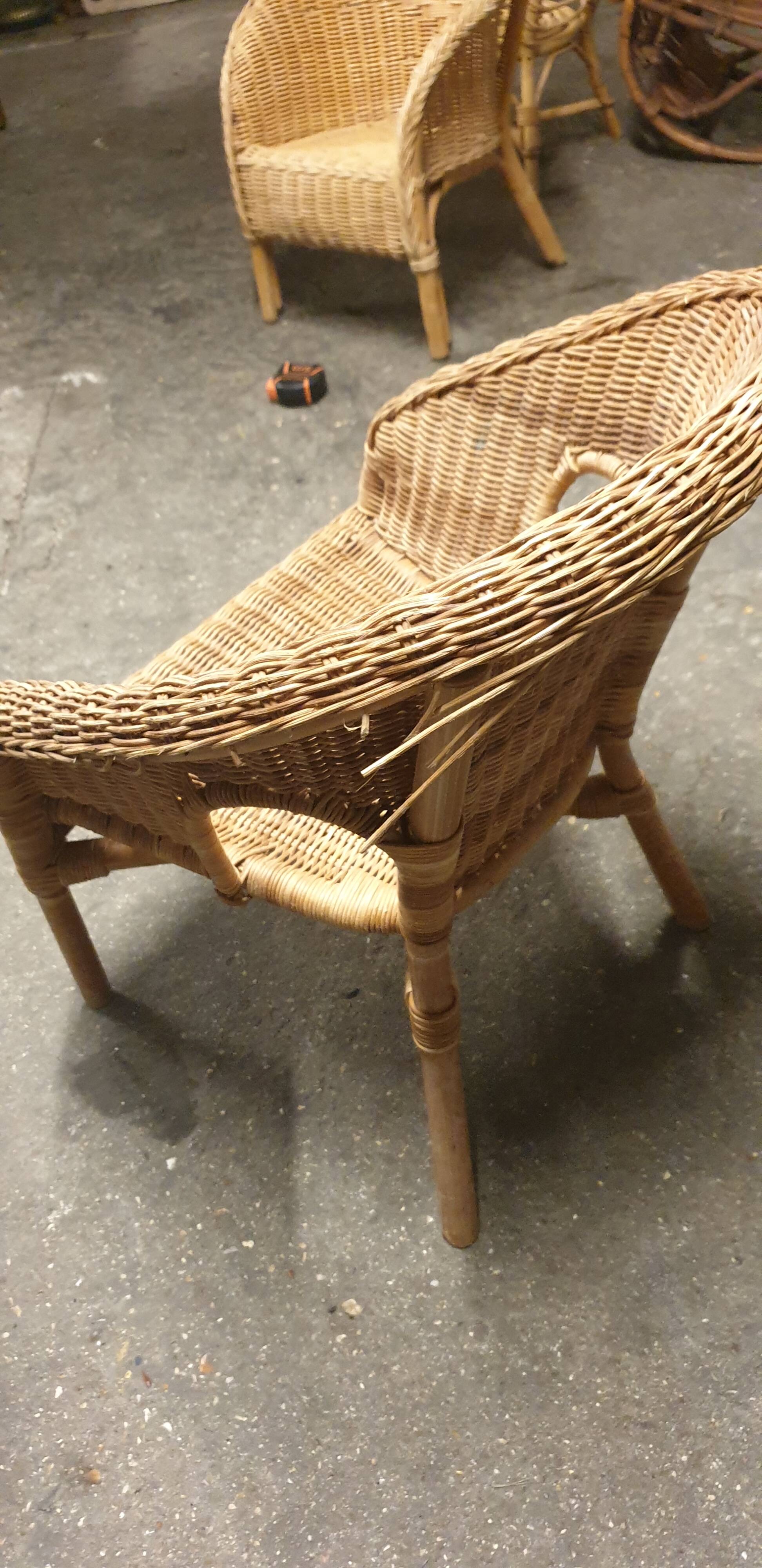 Children's rattan armchair