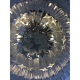 Contemporary clear quadriedro murano glass chandelier