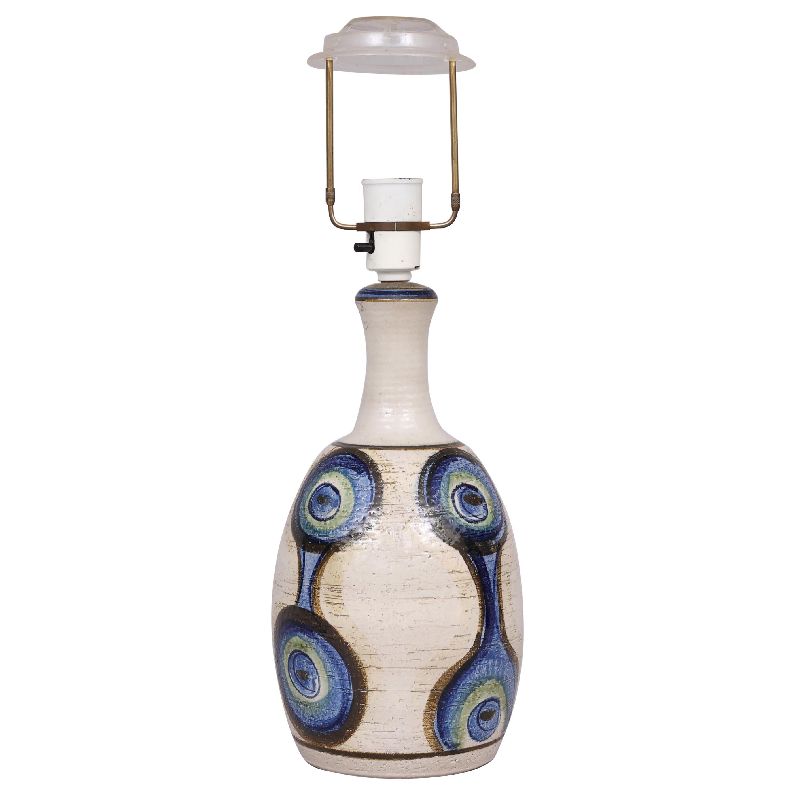 lampe à poser en céramique émaillée faite à la main par Soholm Danemark 1960 estampillée