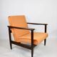 Fauteuil lounge GFM-142 en velours orange attribué à Edmund Homa, années 1970