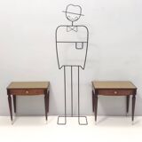 Pair of Beech and Ebonized Walnut Nightstands Attr. to Paolo Buffa, Italy