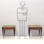 Pair of Beech and Ebonized Walnut Nightstands Attr. to Paolo Buffa, Italy