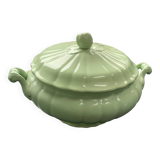 Soupière en faïence de Salins vert mint