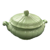 Soupière en faïence de Salins vert mint