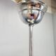 Chandelier Bauhaus Tchécoslovaquie années 1930 en verre opale et chrome.