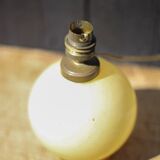 Lampe verre jaune vintage, lampe boule jaune miel, lampe de table verre soufflé, lampe à poser