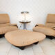 Armchair and its ottoman Safi/Marsala by Michel Ducaroy, edition Ligne Roset 1970