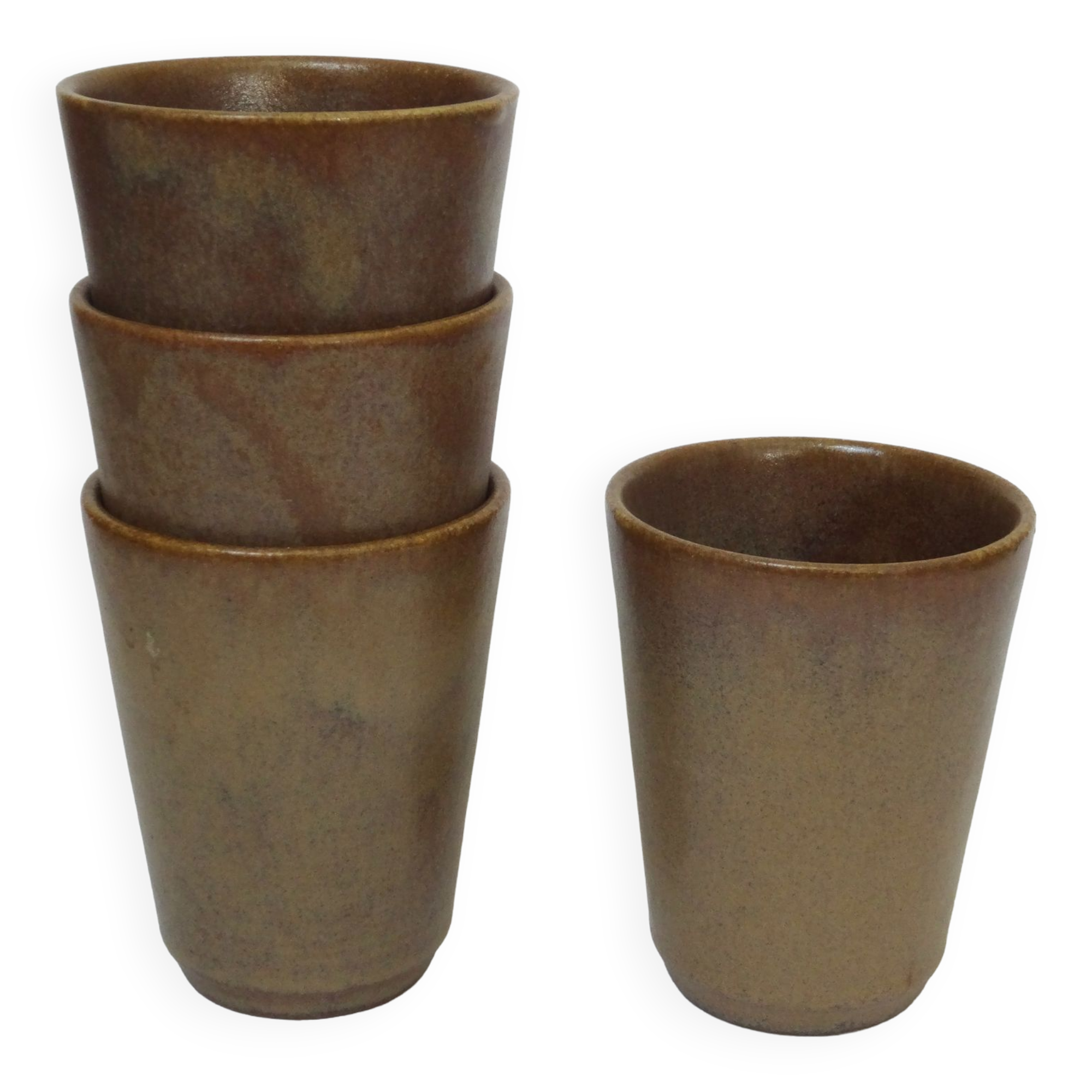 4 stoneware Digoin coffee cups