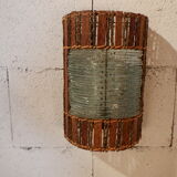 Pair of wooden and glass slats sconces