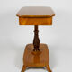 Danish Biedermeier elm occasional table with carved base and drawer