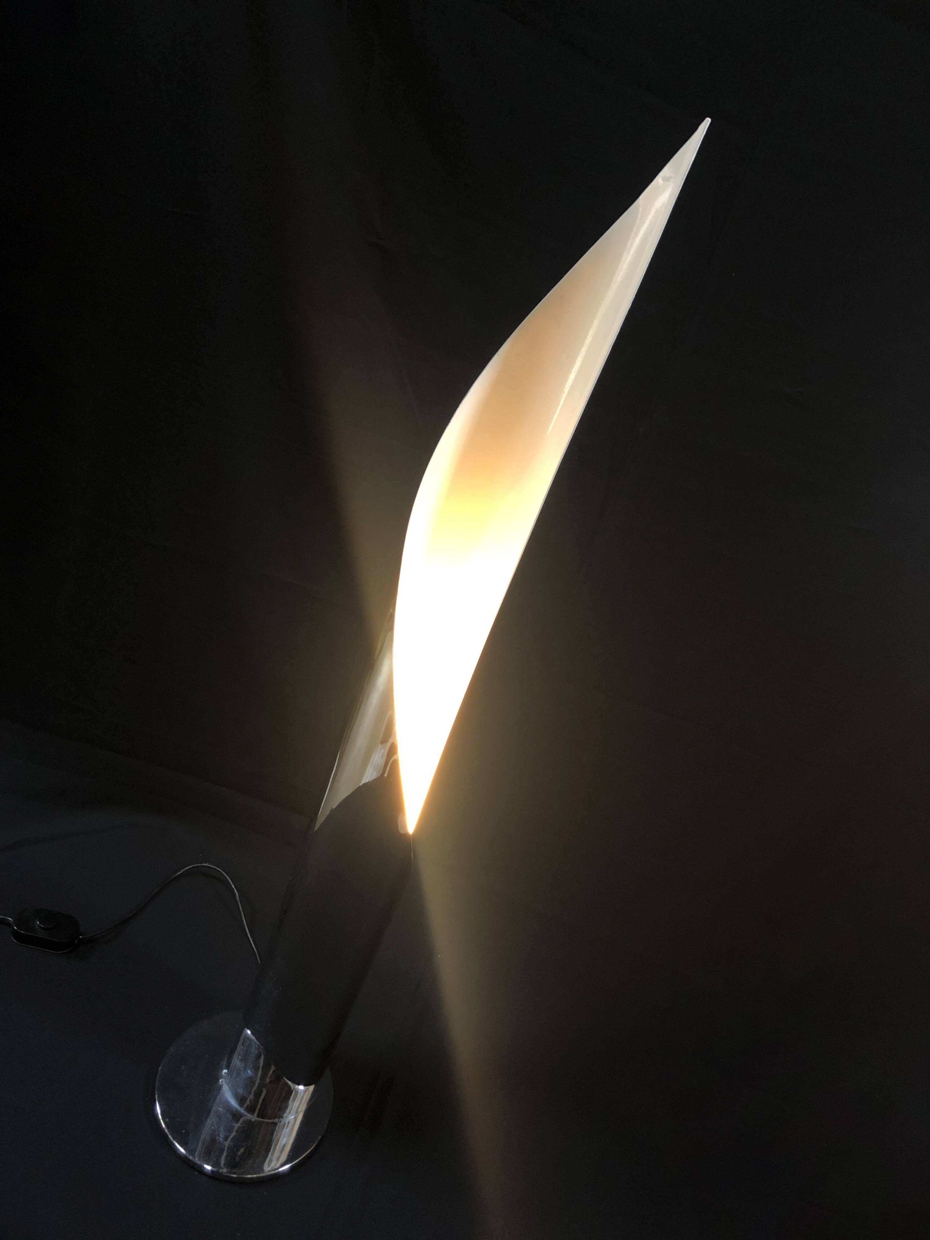 Vintage Floor Lamp • Flame • Stainless Steel • Space Age • 1970