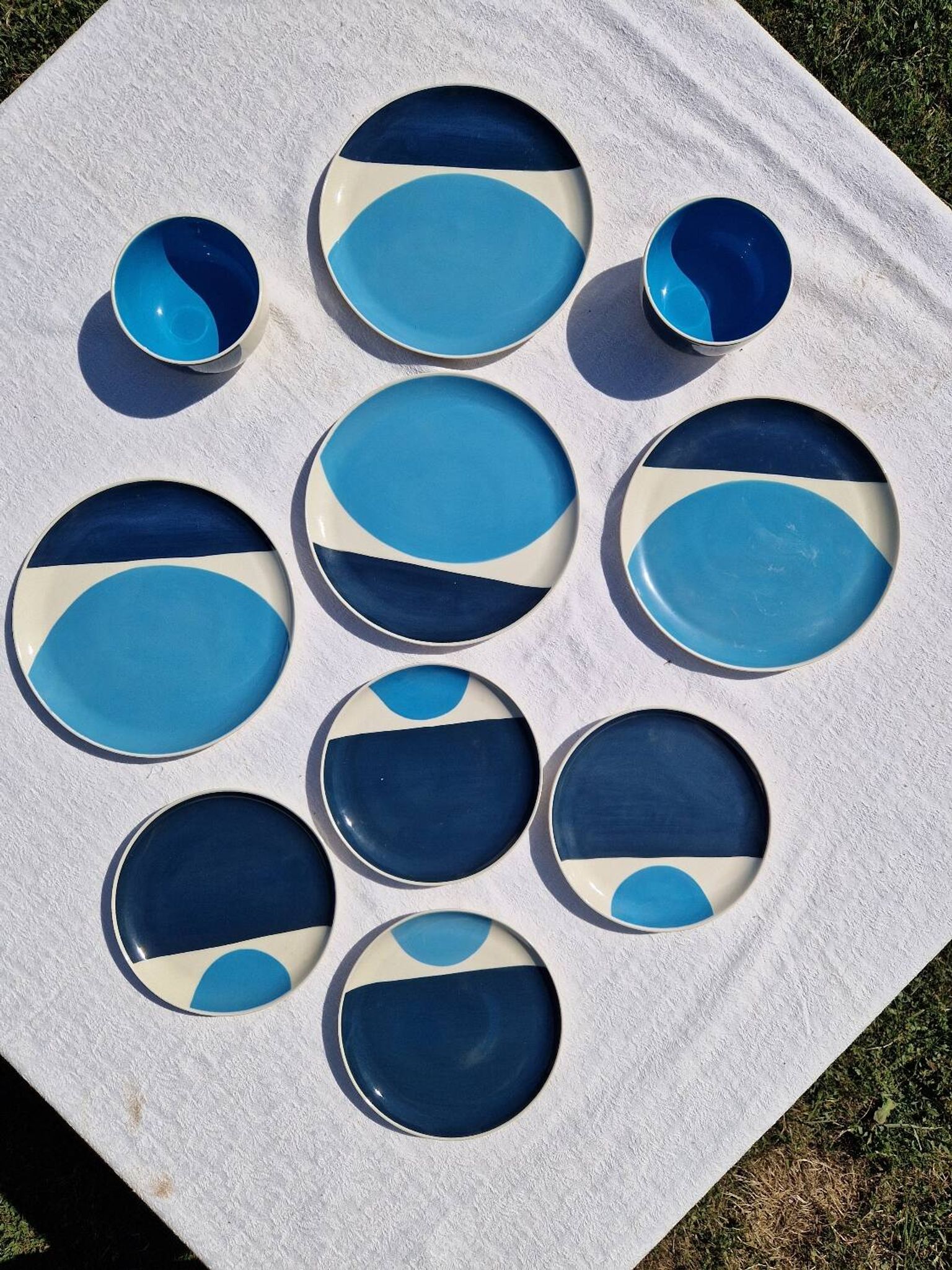 Set of 8 Plates and 2 Bowls Julie Goodwin Habitat Longitude Blue Stoneware Style