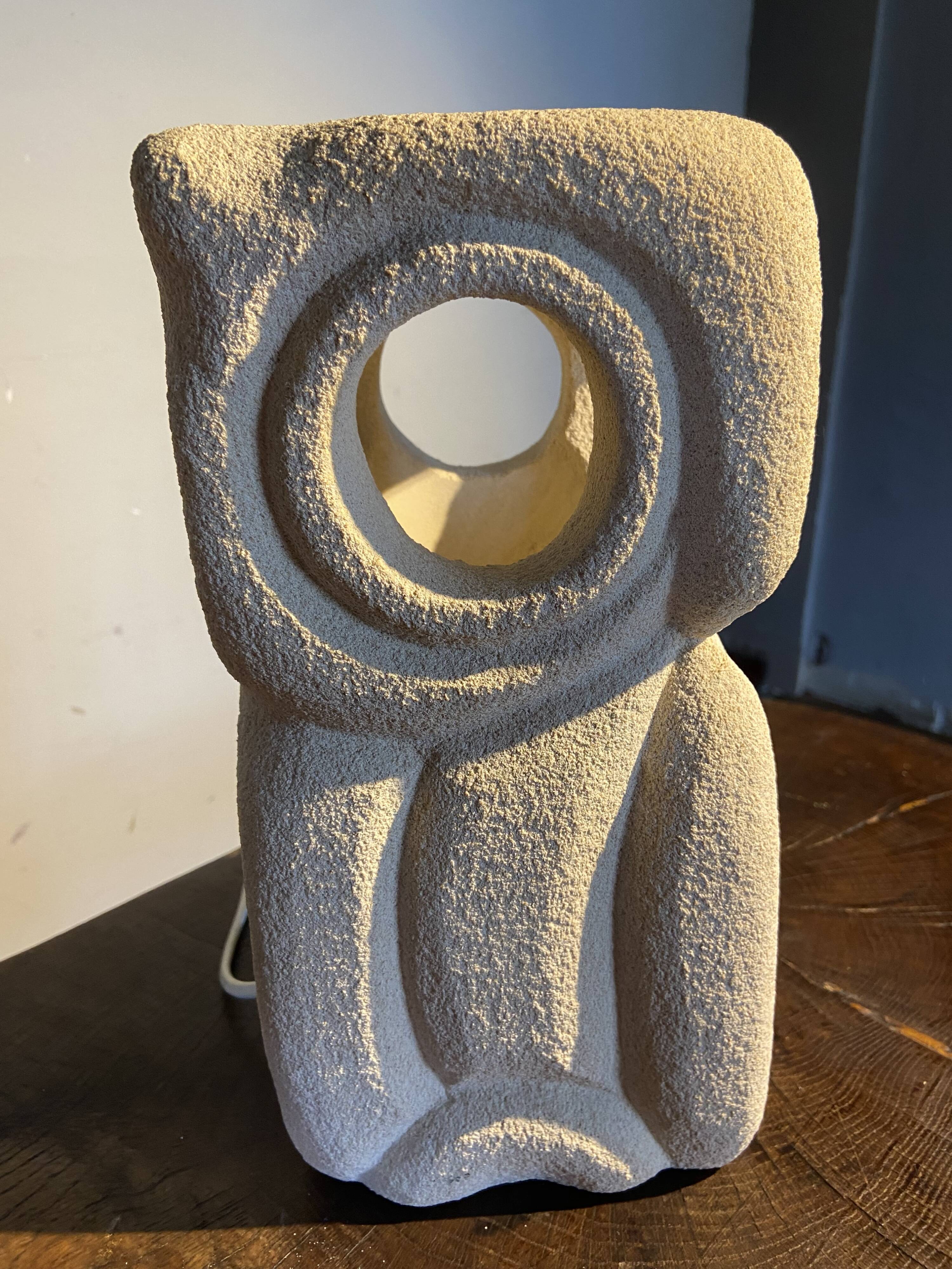 Owl lamp Albert Tormos in Gard stone 60s
