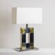 Sandro Petti. Geometric lamp in silvered and gilded metal. 1970s.