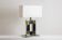 Sandro Petti. Geometric lamp in silvered and gilded metal. 1970s.