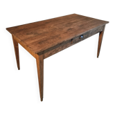 Table de ferme ancienne en chêne – Vers 1900 – Table rustique avec tiroir