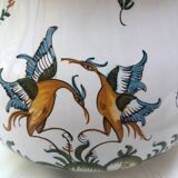 Vegetable dish or soup tureen in Moustiers earthenware signed LALLIER