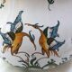 Vegetable dish or soup tureen in Moustiers earthenware signed LALLIER