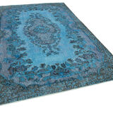 Handmade Bohemian Turkish 1970s 190 cm x 298 cm Blue Rug