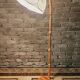 Danish pine floor lamp 1970 vintage