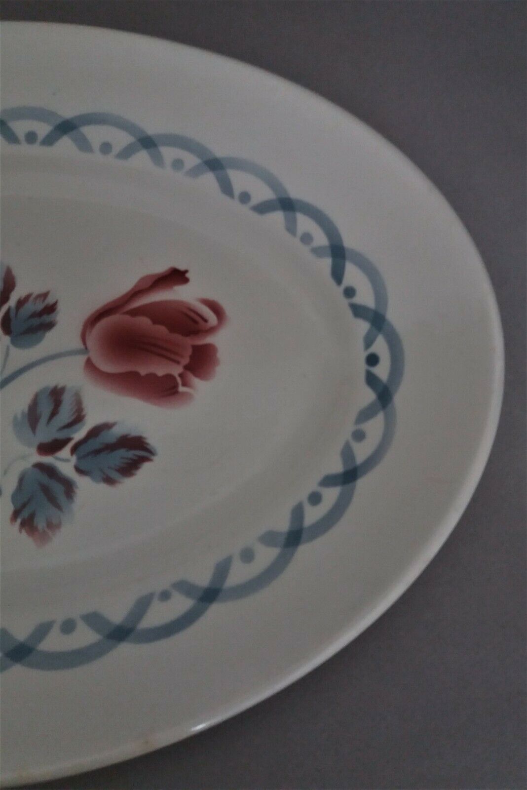 Oval service dish in earthenware Sarreguemines model Cannes